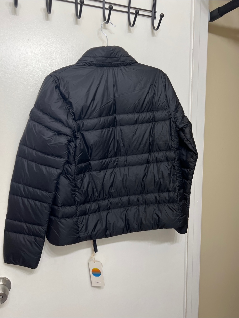 Vuori Black Quilted Puffer Jacket with built-in hoodie - Picture 3 of 8